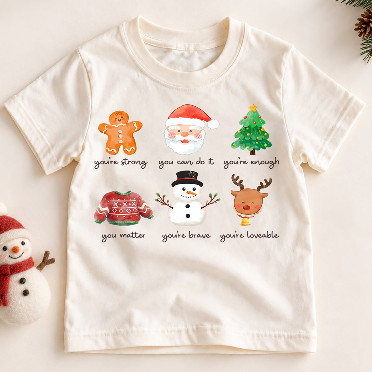 Christmas Goose Kids Shirt, Festive Goose on the Loose Tee, Gingerbread Rider Holiday Outfit for Boys Girls, Funny Christmas Kids Gift — product view 2