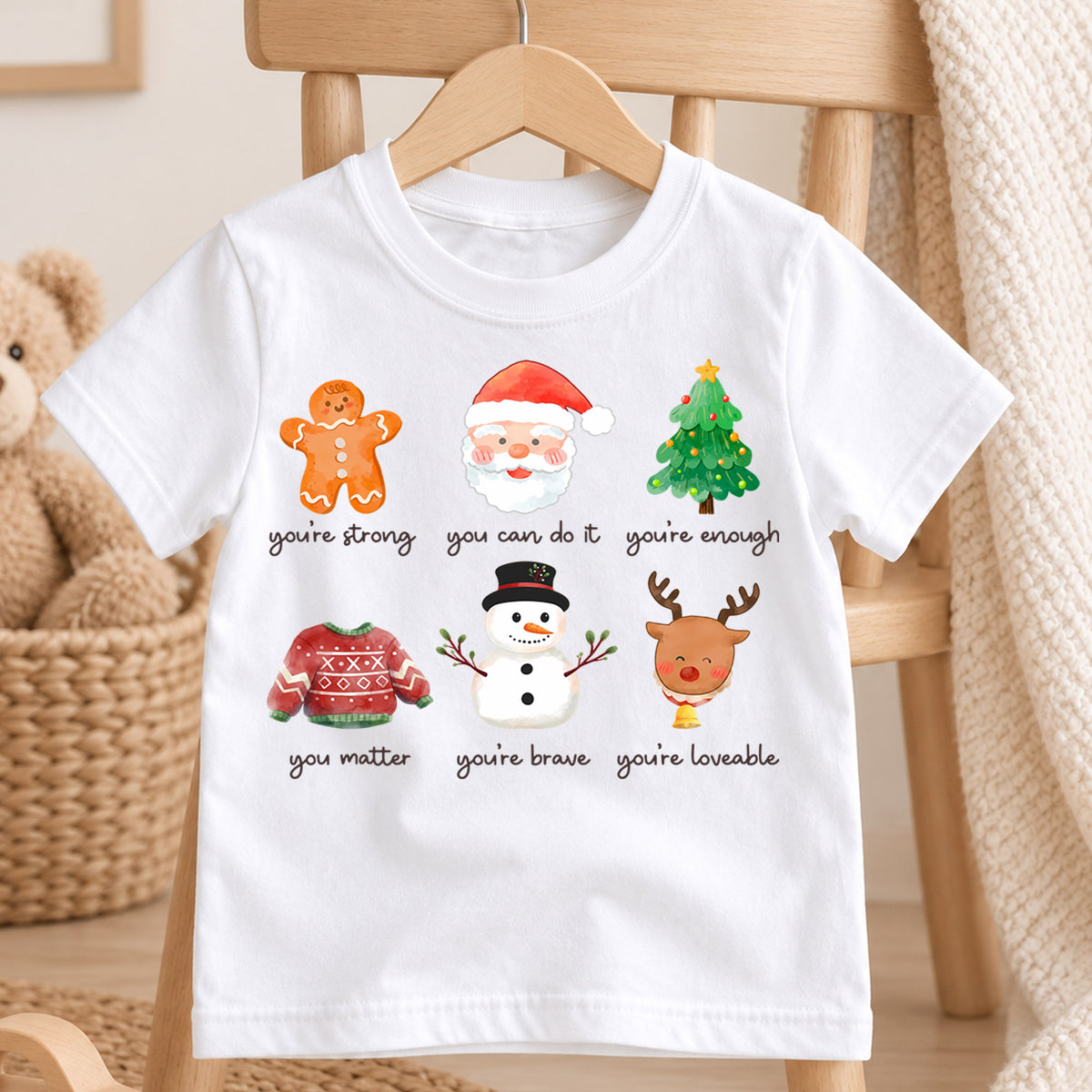 Christmas Goose Kids Shirt, Festive Goose on the Loose Tee, Gingerbread Rider Holiday Outfit for Boys Girls, Funny Christmas Kids Gift — product view 4