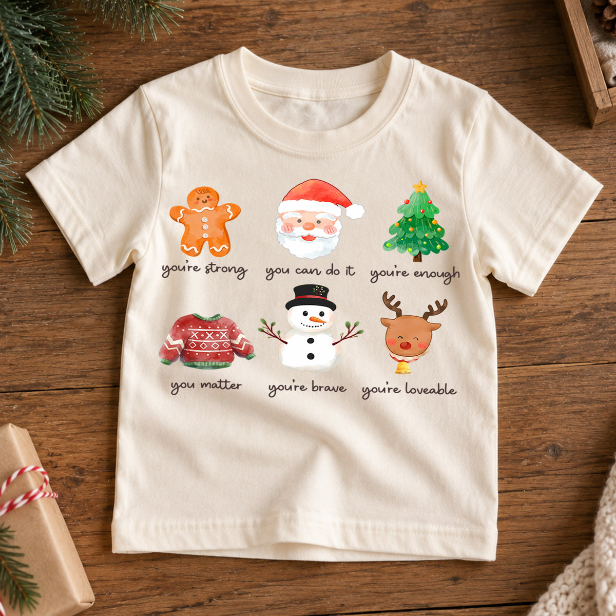 Christmas Goose Kids Shirt, Festive Goose on the Loose Tee, Gingerbread Rider Holiday Outfit for Boys Girls, Funny Christmas Kids Gift — product view 7