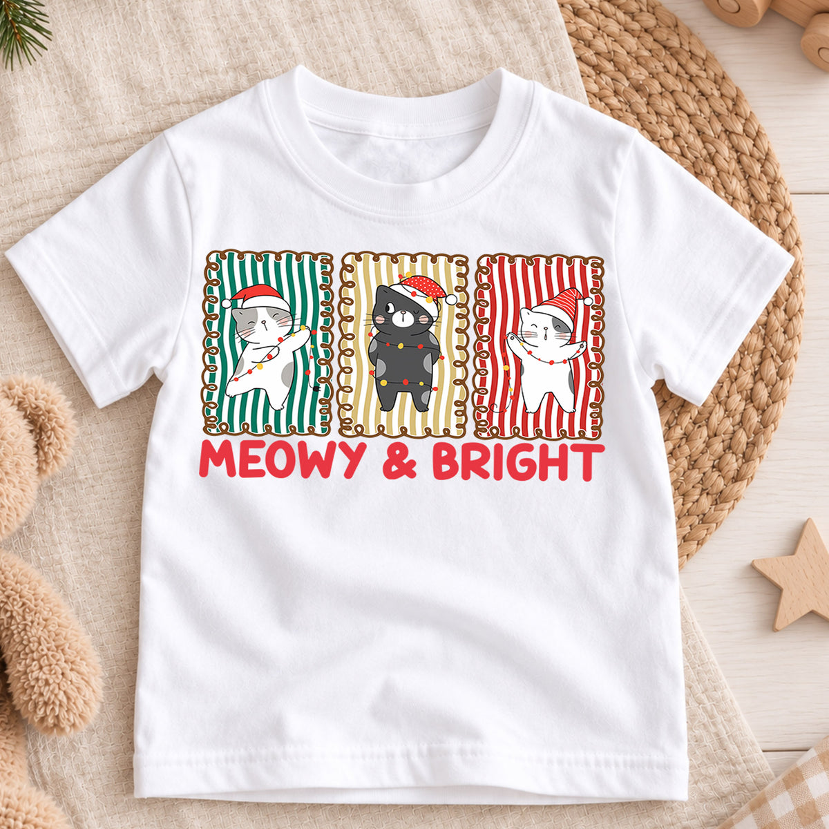 Merry Christmas Kids Shirt, Santa Reindeer Snowman Tee, Cute Holiday T Shirt for Children, Festive Xmas Outfit and Gift for Little Kids (138 ký tự) — product view 3