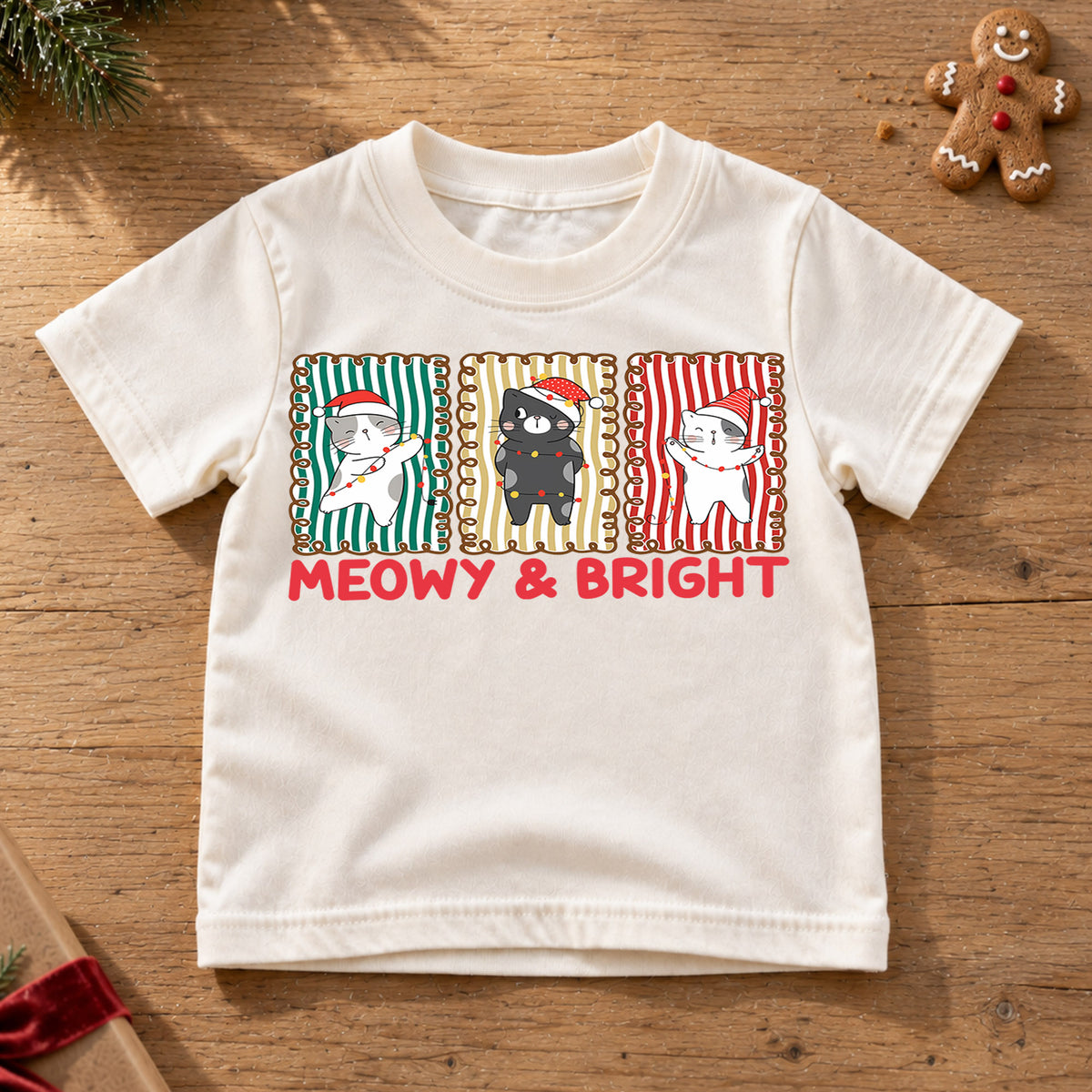 Merry Christmas Kids Shirt, Santa Reindeer Snowman Tee, Cute Holiday T Shirt for Children, Festive Xmas Outfit and Gift for Little Kids (138 ký tự) — product view 6