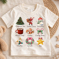 Watercolor Christmas Icons Shirt, Toddler Holiday Grid Tee, Cute Xmas Elements Kids Outfit, Festive Winter Top, Gift For Kids Kids Tee — product view 1
