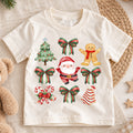 Vintage Christmas Stamp Kids Shirt, Gingerbread Ornament Holiday Tee, Retro Postage Christmas Outfit for Boys Girls, Cute Xmas Gift — product view 1