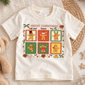 Gingerbread Man Stamp Christmas Shirt, Toddler Holiday Tee, Cute Cookie Xmas Outfit, Festive Winter Kids Top, Gift For Children Kids Tee — product view 1