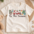 Tis The Season Christmas Shirt, Cute Holiday Characters Tee, Santa Elf Reindeer Kids Outfit, Festive Winter Top, Gift For Kids Kids Tee — product view 1
