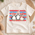 Cute Penguins Christmas Shirt, Toddler Winter Brush Tee, Festive Holiday Animals Outfit, Xmas Kids Top, Gift For Kids Christmas Tee — product view 1