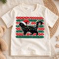 Cute Black Cat Christmas Shirt, Santa Hat Kitty Holiday Tee, Festive Lights Xmas Kids Top, Winter Cat Lover Gift Holiday Gift for Boys Girls — product view 1