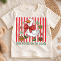 Silly Goose On The Loose Christmas Shirt, Funny Holiday Duck Tee, Festive Winter Animal Kids Outfit, Gift Holiday Outfit for Boys Girls — product view 1