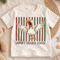 Santas Silliest Goose Christmas Shirt, Funny Screaming Duck Holiday Tee, Retro Xmas Kids Top, Gift Festive Winter Outfit for Boys Girls — product view 1