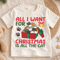 All I Want For Christmas Is Cats Shirt, Cute Kitty Gift Tee, Festive Holiday Box Outfit, Cat Lover Kids Top Holiday Outfit for Boys Girls — product view 1