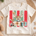 Woodland Deer Christmas Shirt, Cute Reindeer Winter Gifts Tee, Festive Holiday Animal Kids Top, Gift Holiday Outfit for Boys Girls — product view 1