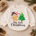 My First Christmas Baby Romper, Gingerbread Man Christmas Tree Holiday Outfit, Cute Toddler Xmas Romper, First Christmas Gift — product view 1
