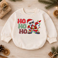 Ho Ho Ho Santa Christmas Romper, Dancing Santa Lights Baby Romper, Funny Toddler Christmas Romper, Holiday Baby Outfit Gift — product view 1