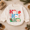 Ho Ho Ho Santa Baby Romper, Retro Dancing Santa Christmas Romper, Toddler Holiday Romper, Funny Christmas Outfit Gift — product view 1