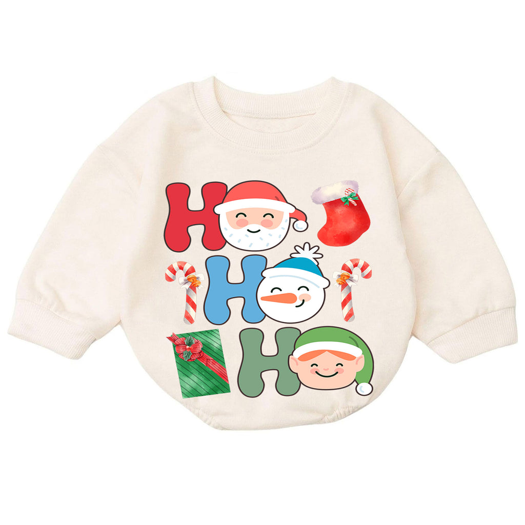 Ho Ho Ho Santa Baby Romper, Retro Dancing Santa Christmas Romper, Toddler Holiday Romper, Funny Christmas Outfit Gift — product view 7