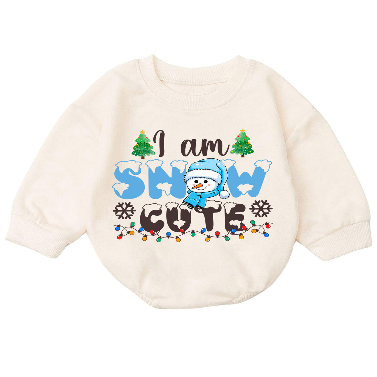I Am Snow Cute Christmas Romper, Snowman Toddler Holiday Romper, Cute Baby Winter Christmas Romper, Baby Xmas Outfit Gift — product view 7