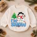I'm Snow Cute Christmas Romper, Snowman Toddler Holiday Romper, Cute Baby Christmas Outfit, Winter Baby Romper Gift — product view 1