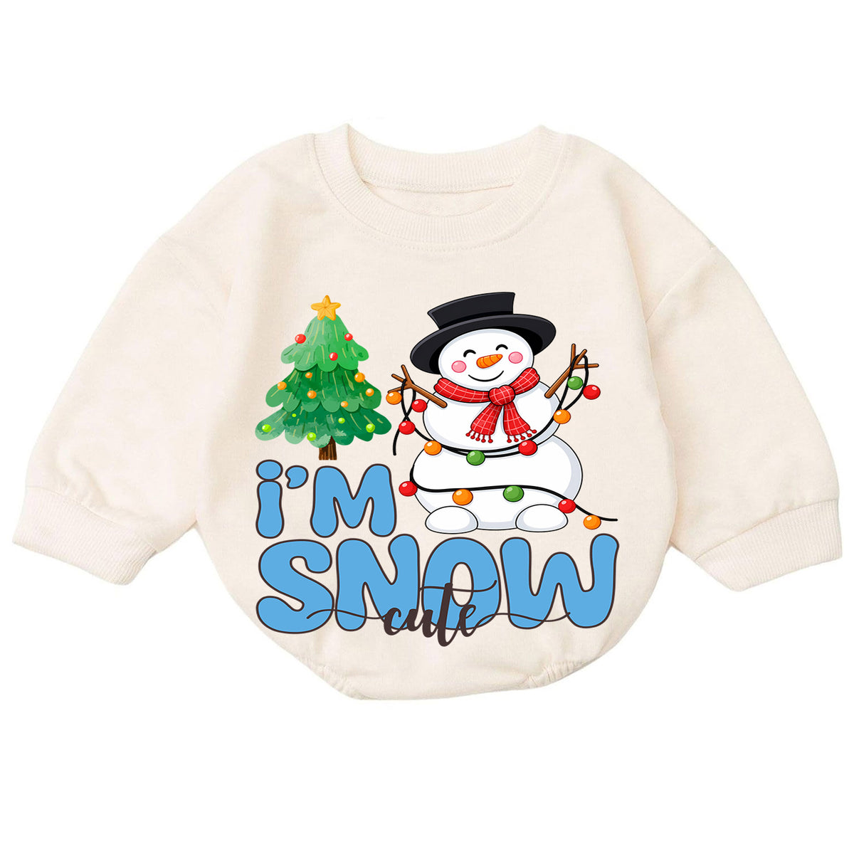 I'm Snow Cute Christmas Romper, Snowman Toddler Holiday Romper, Cute Baby Christmas Outfit, Winter Baby Romper Gift — product view 7