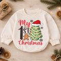 My 1st Christmas Baby Romper, Christmas Tree Cookie Romper, First Holiday Toddler Outfit, Baby Christmas Romper Gift — product view 1
