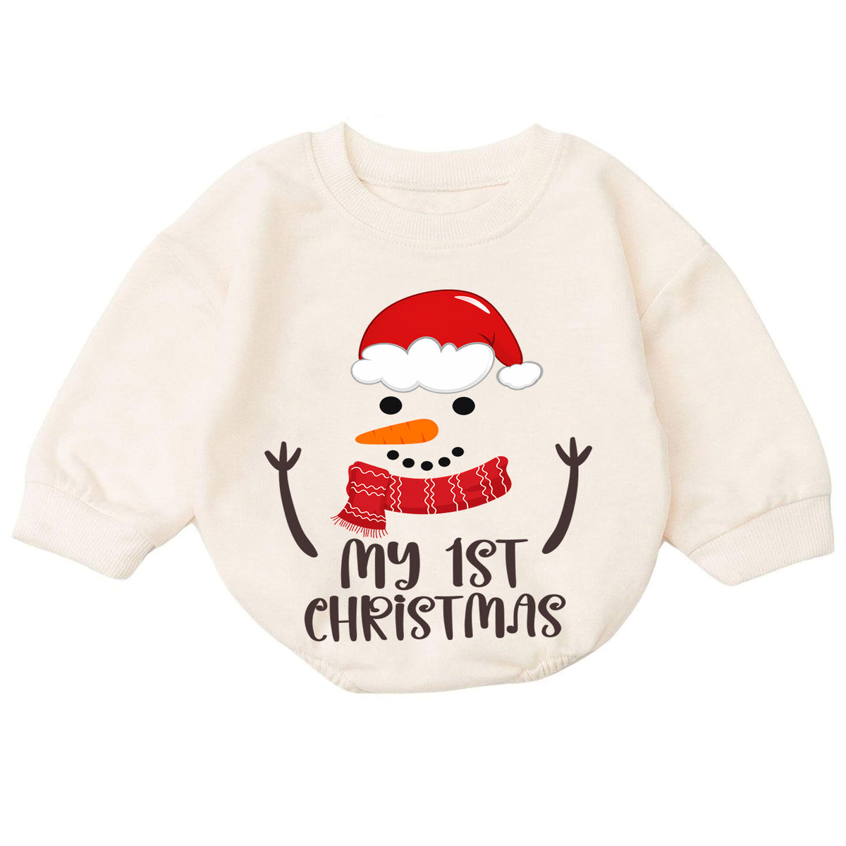 My 1st Christmas Snowman Baby Romper, Baby First Christmas & 1st Birthday Holiday Outfit, Snowman Toddler Xmas Romper, Keepsake Gift — product view 7