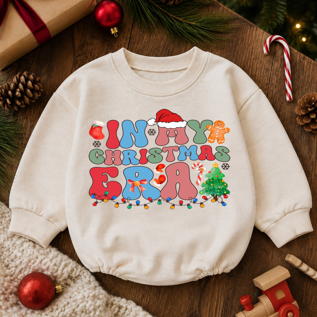 In My Christmas Era Romper, Retro Christmas Baby Romper, Toddler Holiday Romper, Cute Festive Christmas Outfit Gift — product view 6