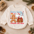 Sorry Santa I Drank the Milk Baby Romper, Gingerbread 1st Birthday Christmas Outfit, Cookies and Milk Toddler Xmas Romper, Baby Gift — product view 1