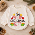 I’m Your 1st Birthday Christmas Gift Baby Romper, Cute Holiday Toddler Outfit, Funny Christmas Present Romper, Baby Xmas Gift for Baby — product view 1