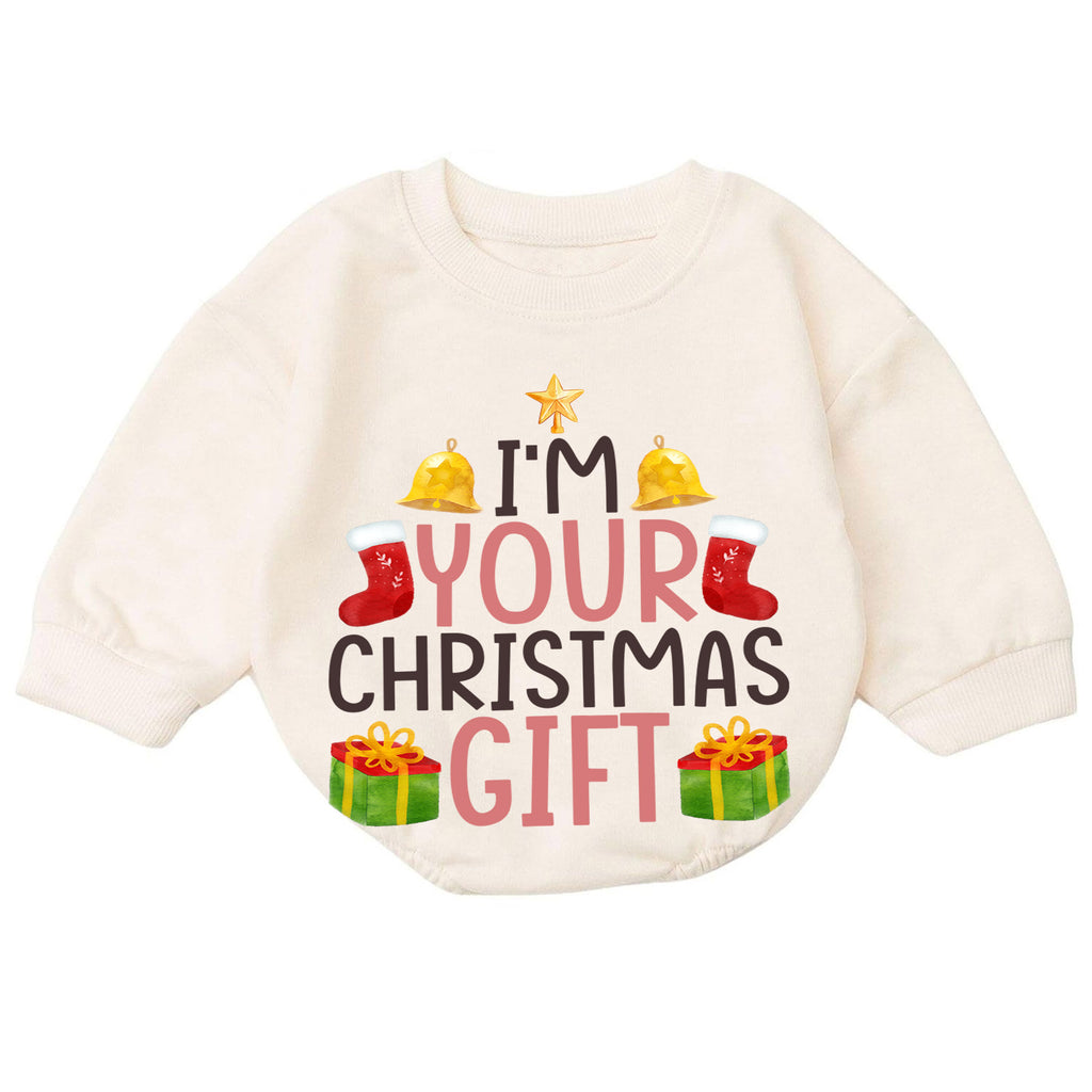 I’m Your 1st Birthday Christmas Gift Baby Romper, Cute Holiday Toddler Outfit, Funny Christmas Present Romper, Baby Xmas Gift for Baby — product view 7