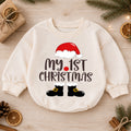 My 1st Christmas Baby Romper, Santa Hat First Christmas Outfit, Baby First Xmas & 1st Birthday Romper, Holiday Keepsake Gift — product view 1