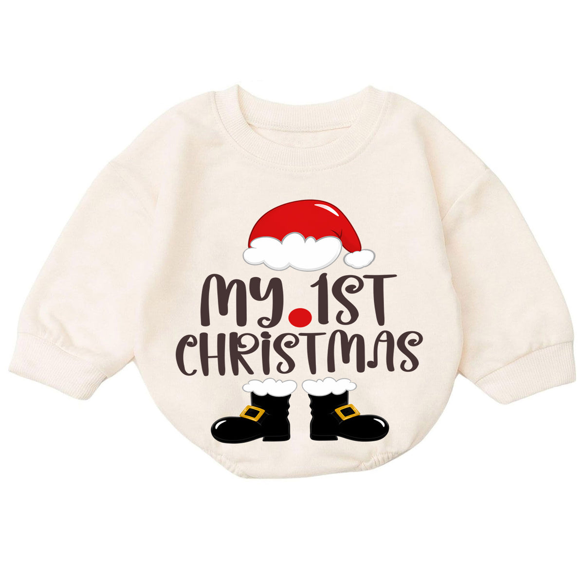 My 1st Christmas Baby Romper, Santa Hat First Christmas Outfit, Baby First Xmas & 1st Birthday Romper, Holiday Keepsake Gift — product view 7