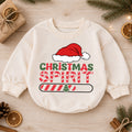 Christmas Spirit Loading Baby Romper, Funny Holiday Toddler Romper, Santa Hat 1st Birthday Christmas Outfit, Cute Xmas Gift for Baby — product view 1