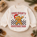 You Can't Catch Me Gingerbread Romper, Funny Cookie 1st Christmas Outfit, Baby 1st Birthday Holiday Romper, Christmas Keepsake Gift — product view 1