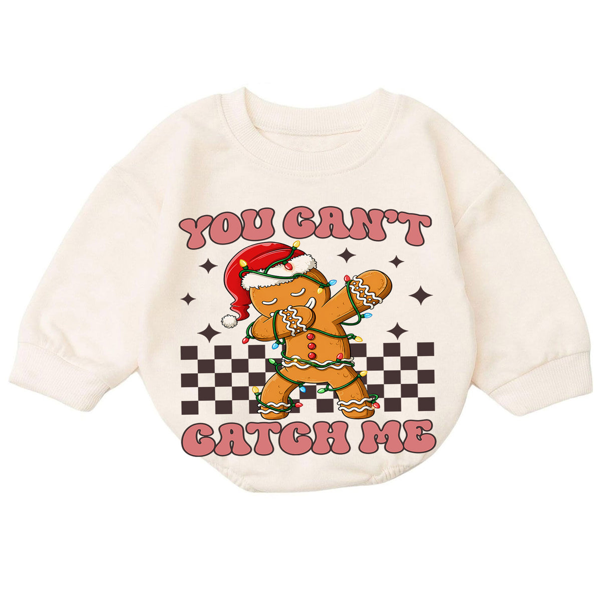 You Can't Catch Me Gingerbread Romper, Funny Cookie 1st Christmas Outfit, Baby 1st Birthday Holiday Romper, Christmas Keepsake Gift — product view 7