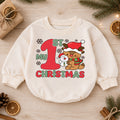 Baby First Christmas Romper, Cute Reindeer Snowman Holiday Outfit, My 1st Christmas Romper, Toddler Christmas Baby Gift — product view 1