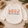 My First Christmas Romper, Baby Gingerbread Christmas Romper, Snowman Holiday Romper, Cute First Christmas Outfit, Festive Baby Gift — product view 1