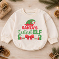 Santa's Cutest Elf Baby Romper, Cute Christmas Elf Holiday Outfit, Toddler Xmas Romper, 1st Santa Helper Christmas Gift for Baby — product view 1