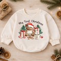 My First Christmas Baby Romper, Teddy Bear Holiday Outfit, Cute Christmas Tree Baby Clothes, Sweet 1st Christmas Gift for Baby — product view 1