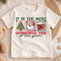 Most Wonderful Time of the Year Kids Christmas Shirt, Santa Tree Cocoa Holiday Tee, Cute Toddler Xmas Outfit, Festive Gift for Kids — product view 1