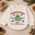 Rockin Around the Christmas Tree Baby Romper, Music Holiday Outfit, 1st Birthday Christmas Gift, Baby 1st Christmas Keepsake — product view 1