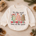 Most Wonderful Time Christmas Baby Romper, Christmas Tree Cookie Outfit, Toddler Holiday Romper, Cute 1st Christmas Gift — product view 1