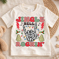 Jingle Bella Rockin Shirt, Toddler Christmas Tee, Retro Rock Skeleton Shirt, Cute Holiday Kids Shirt, Xmas Party Outfit, Gift For Kids — product view 1