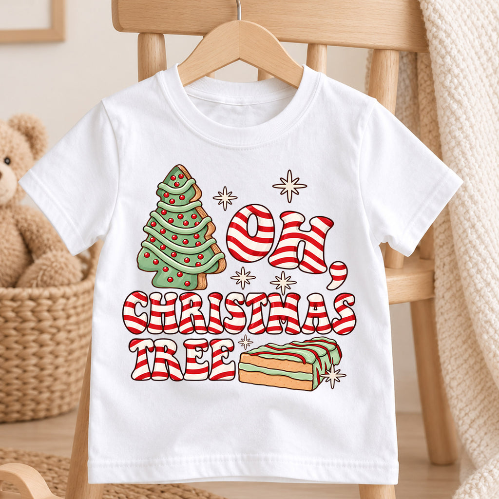 Oh Christmas Tree Kids Bubble Top, Candy Cane Christmas Shirt, Cute Holiday Outfit, Festive Toddler Xmas Gift — product view 4