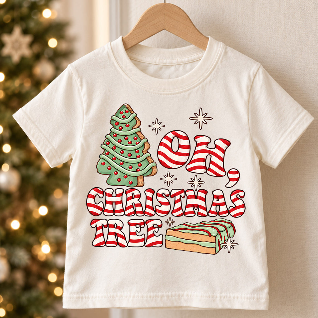 Oh Christmas Tree Kids Bubble Top, Candy Cane Christmas Shirt, Cute Holiday Outfit, Festive Toddler Xmas Gift — product view 5