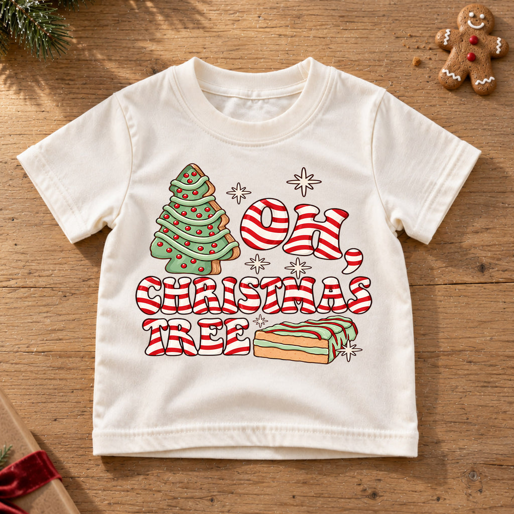 Oh Christmas Tree Kids Bubble Top, Candy Cane Christmas Shirt, Cute Holiday Outfit, Festive Toddler Xmas Gift — product view 6