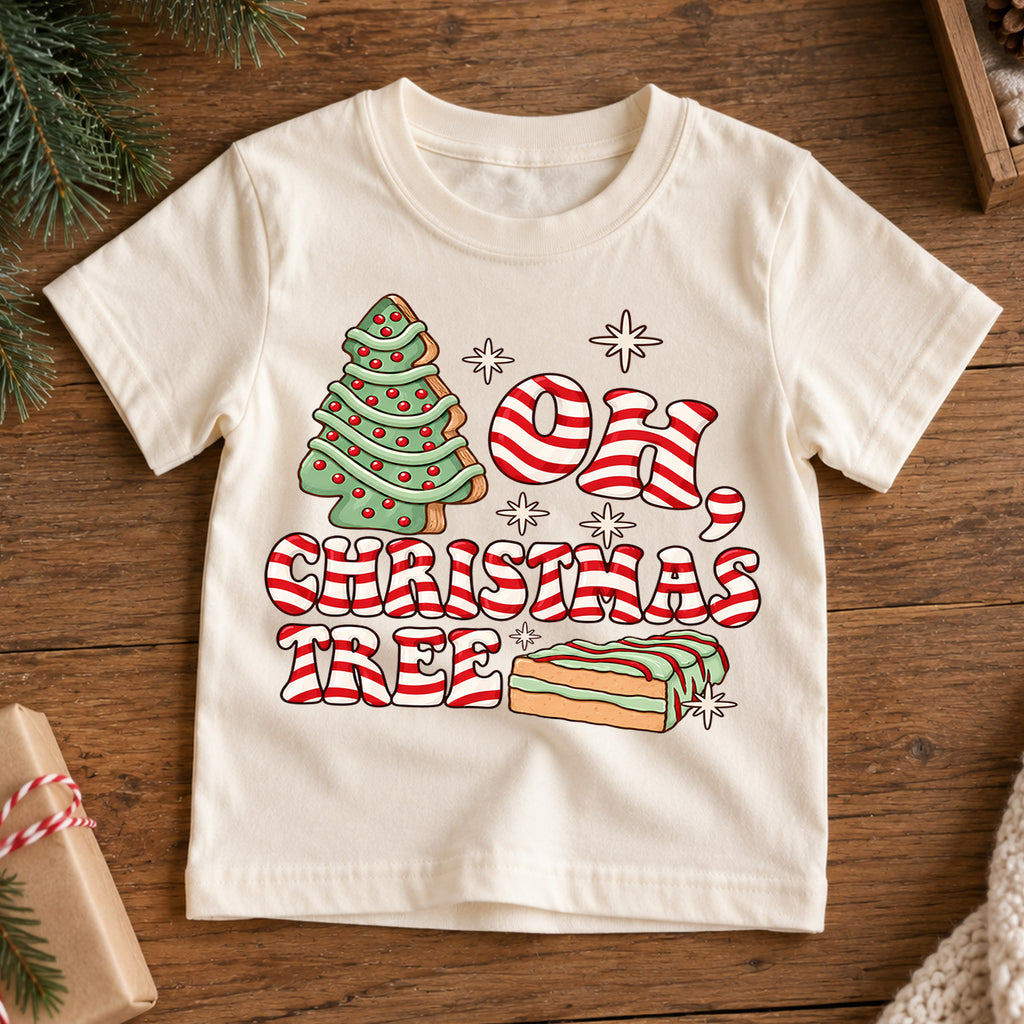 Oh Christmas Tree Kids Bubble Top, Candy Cane Christmas Shirt, Cute Holiday Outfit, Festive Toddler Xmas Gift — product view 7