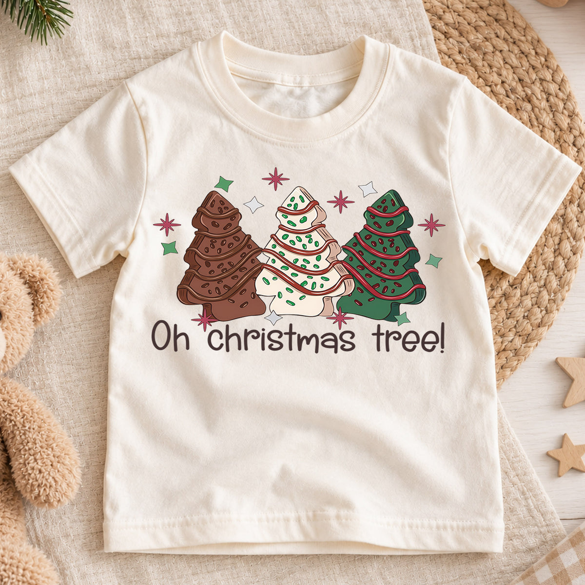 Christmas Tree Kids Shirt, Oh Christmas Tree T-Shirt, Cute Holiday Tee, Festive Christmas Outfit, Family Matching Shirt, Winter Gift — product view 1