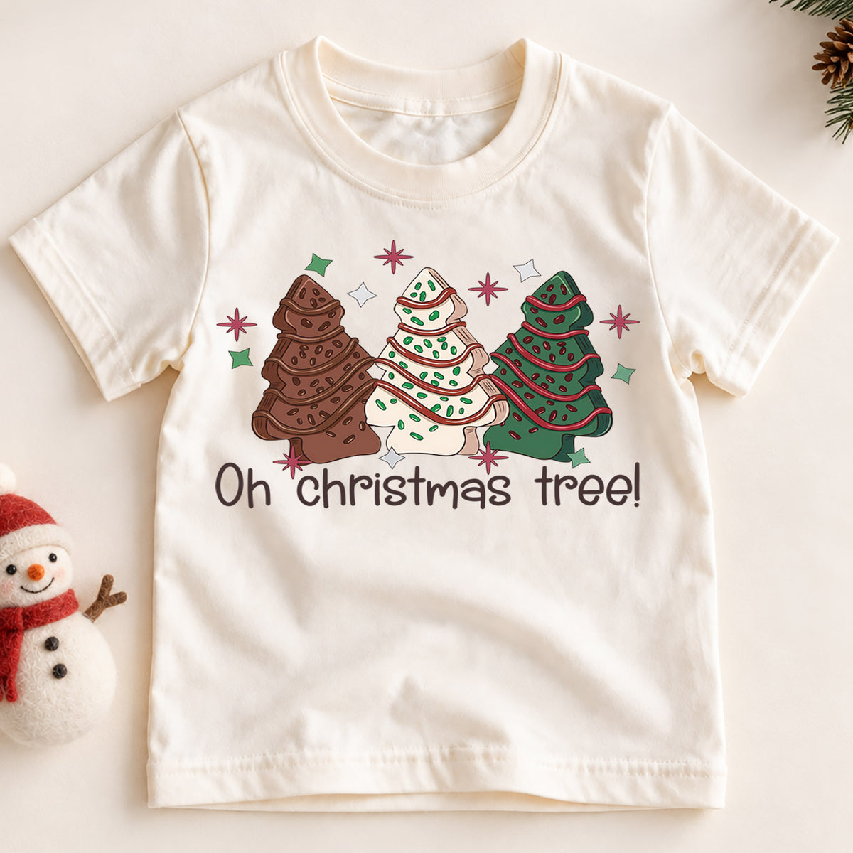 Christmas Tree Kids Shirt, Oh Christmas Tree T-Shirt, Cute Holiday Tee, Festive Christmas Outfit, Family Matching Shirt, Winter Gift — product view 2