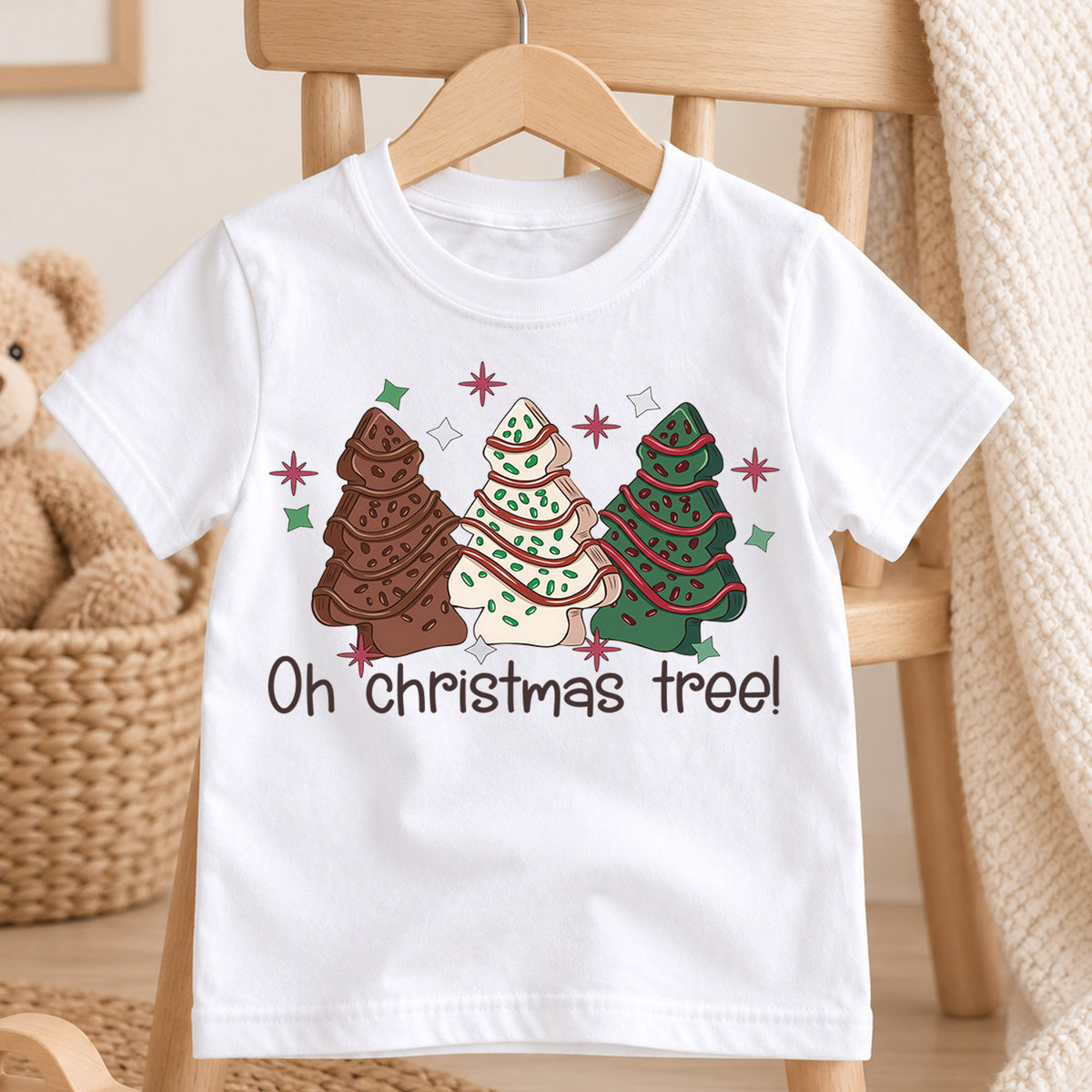 Christmas Tree Kids Shirt, Oh Christmas Tree T-Shirt, Cute Holiday Tee, Festive Christmas Outfit, Family Matching Shirt, Winter Gift — product view 4