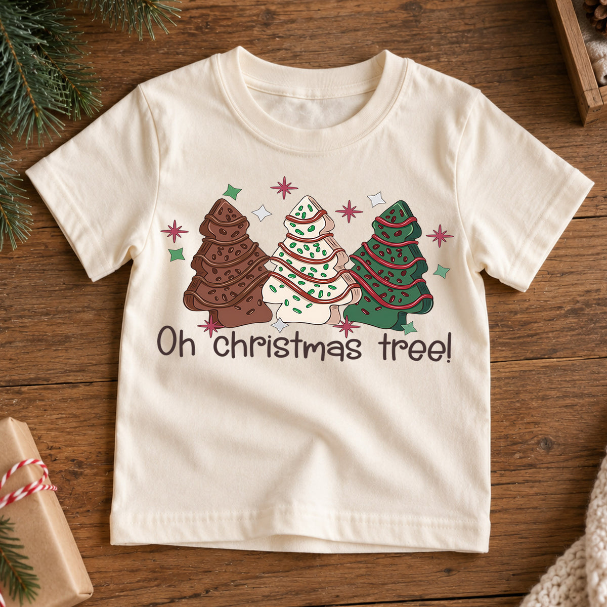 Christmas Tree Kids Shirt, Oh Christmas Tree T-Shirt, Cute Holiday Tee, Festive Christmas Outfit, Family Matching Shirt, Winter Gift — product view 7