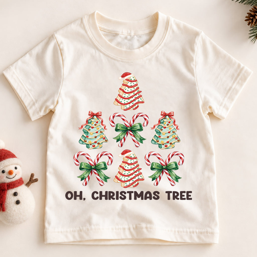 Oh Christmas Tree Kids T-Shirt, Christmas Tree Holiday Shirt, Cute Festive Tee, Kids Christmas Outfit, Family Matching Holiday Shirt, Gift — product view 2